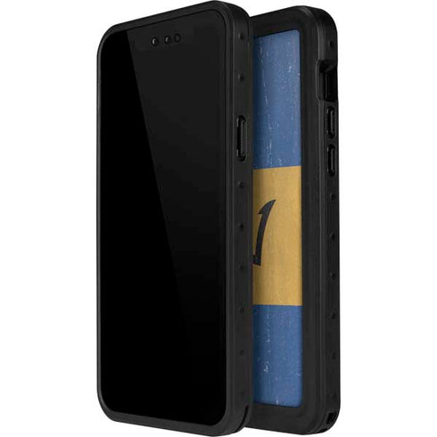 Barbados Flag Distressed iPhone 14 Pro Max Waterproof Case